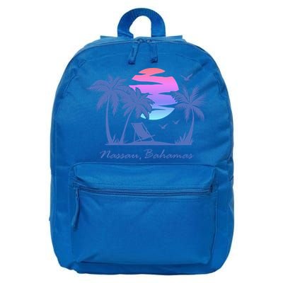 Nassau Bahamas Beach Vacation Spring Break Honeymoon Retro Funny Gift 16 in Basic Backpack
