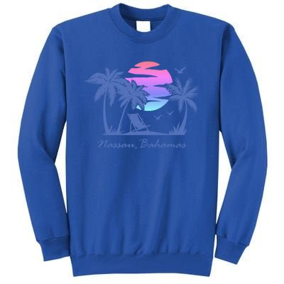 Nassau Bahamas Beach Vacation Spring Break Honeymoon Retro Funny Gift Tall Sweatshirt