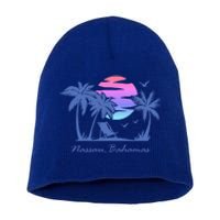 Nassau Bahamas Beach Vacation Spring Break Honeymoon Retro Funny Gift Short Acrylic Beanie