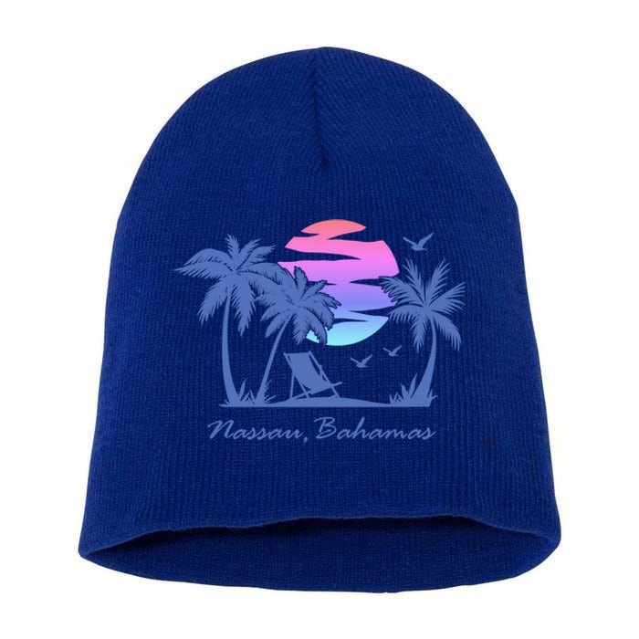 Nassau Bahamas Beach Vacation Spring Break Honeymoon Retro Funny Gift Short Acrylic Beanie