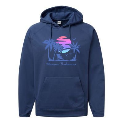 Nassau Bahamas Beach Vacation Spring Break Honeymoon Retro Funny Gift Performance Fleece Hoodie