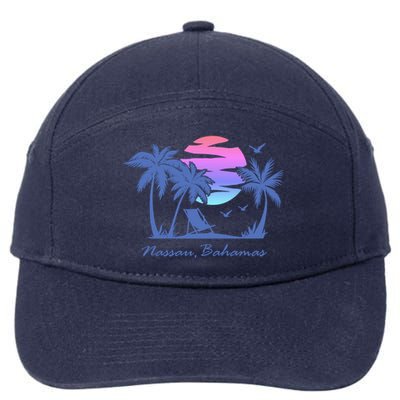 Nassau Bahamas Beach Vacation Spring Break Honeymoon Retro Funny Gift 7-Panel Snapback Hat