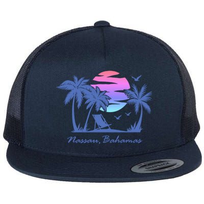 Nassau Bahamas Beach Vacation Spring Break Honeymoon Retro Funny Gift Flat Bill Trucker Hat