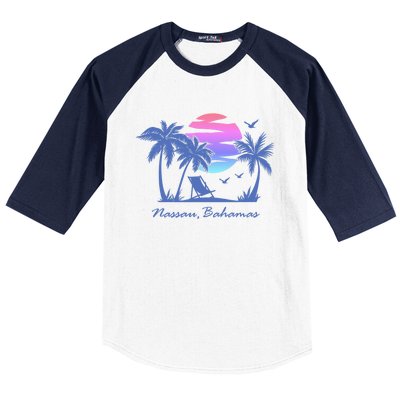 Nassau Bahamas Beach Vacation Spring Break Honeymoon Retro Funny Gift Baseball Sleeve Shirt