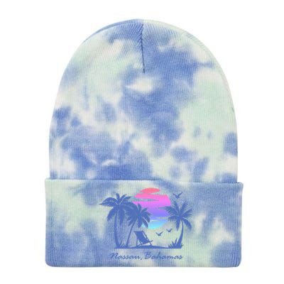 Nassau Bahamas Beach Vacation Spring Break Honeymoon Retro Funny Gift Tie Dye 12in Knit Beanie