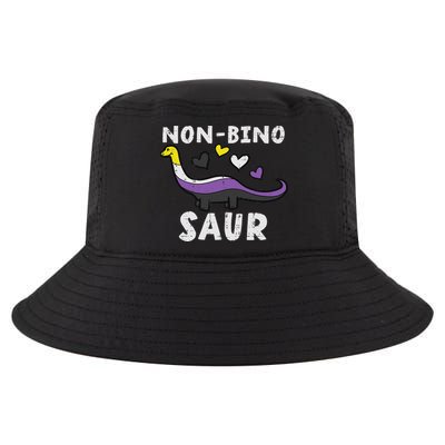 Non Binary Binosaur Dino Enby Pride Flag Lgbt Cool Comfort Performance Bucket Hat