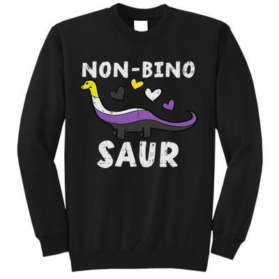 Non Binary Binosaur Dino Enby Pride Flag Lgbt Sweatshirt