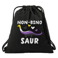 Non Binary Binosaur Dino Enby Pride Flag Lgbt Drawstring Bag