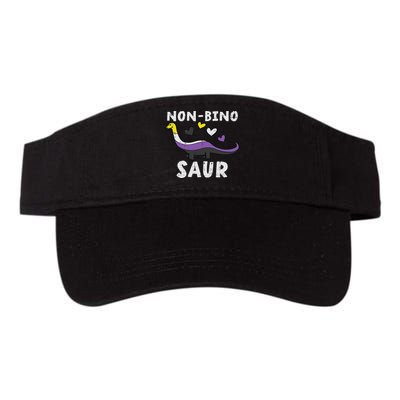 Non Binary Binosaur Dino Enby Pride Flag Lgbt Valucap Bio-Washed Visor