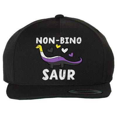 Non Binary Binosaur Dino Enby Pride Flag Lgbt Wool Snapback Cap