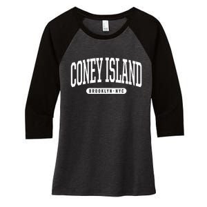 Nyc Borough Brooklyn New York Coney Island Women's Tri-Blend 3/4-Sleeve Raglan Shirt