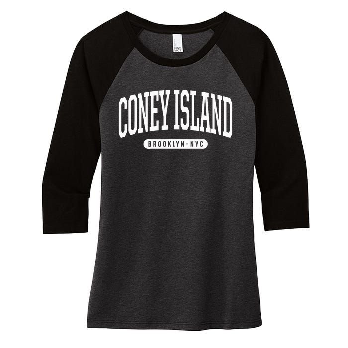 Nyc Borough Brooklyn New York Coney Island Women's Tri-Blend 3/4-Sleeve Raglan Shirt