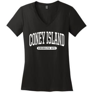 Nyc Borough Brooklyn New York Coney Island Women's V-Neck T-Shirt