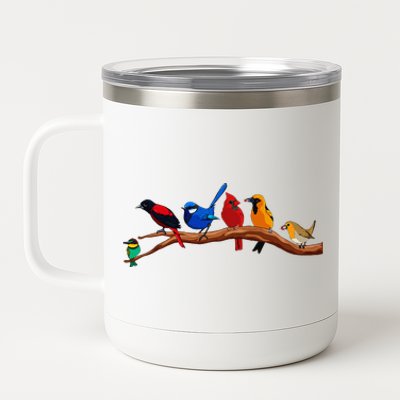 Nerd Birdwatcher Bird Watching 12 oz Stainless Steel Tumbler Cup