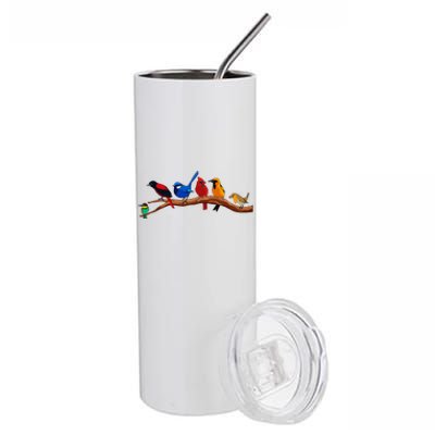 Nerd Birdwatcher Bird Watching Stainless Steel Tumbler