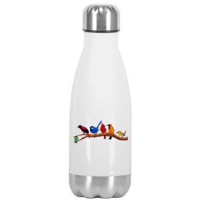 Nerd Birdwatcher Bird Watching Stainless Steel Insulated Water Bottle