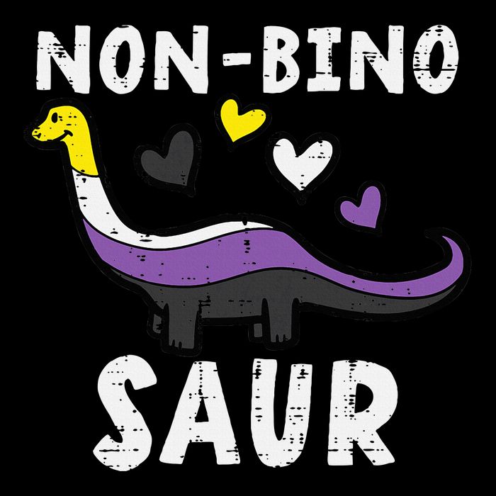 Non Binary Binosaur Dino Enby Pride Flag Drawstring Bag