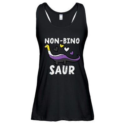 Non Binary Binosaur Dino Enby Pride Flag Ladies Essential Flowy Tank
