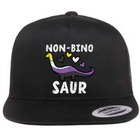 Non Binary Binosaur Dino Enby Pride Flag Flat Bill Trucker Hat