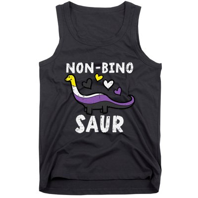 Non Binary Binosaur Dino Enby Pride Flag Tank Top