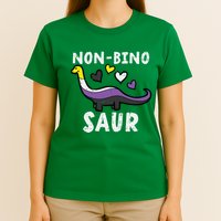 Non Binary Binosaur Dino Enby Pride Flag T-Shirt