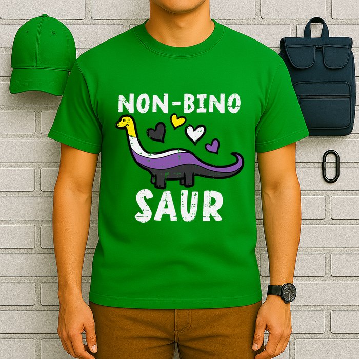 Non Binary Binosaur Dino Enby Pride Flag T-Shirt