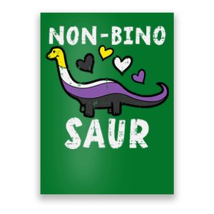 Non Binary Binosaur Dino Enby Pride Flag Poster