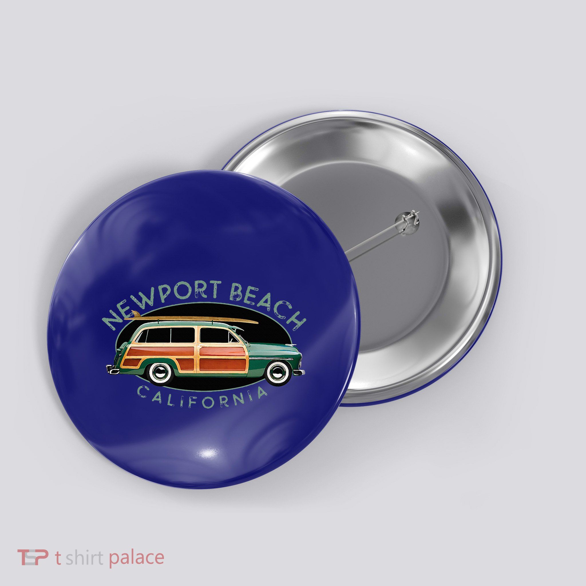 Newport Beach California Vintage Surfing Button
