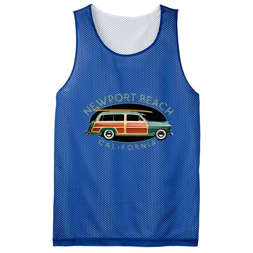 Newport Beach California Vintage Surfing Mesh Reversible Basketball Jersey Tank