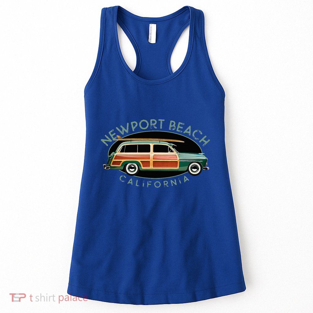 Newport Beach California Vintage Surfing Womens Tank Top