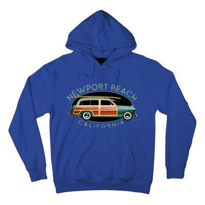 Newport Beach California Vintage Surfing Tall Hoodie
