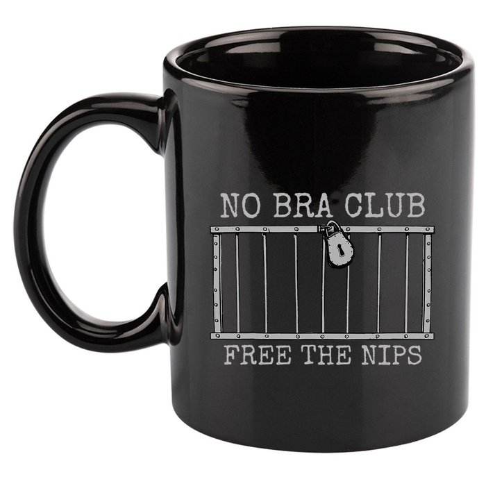 No Bra Club Free Nips Not Guilty 11oz C Handle Ceramic Mug
