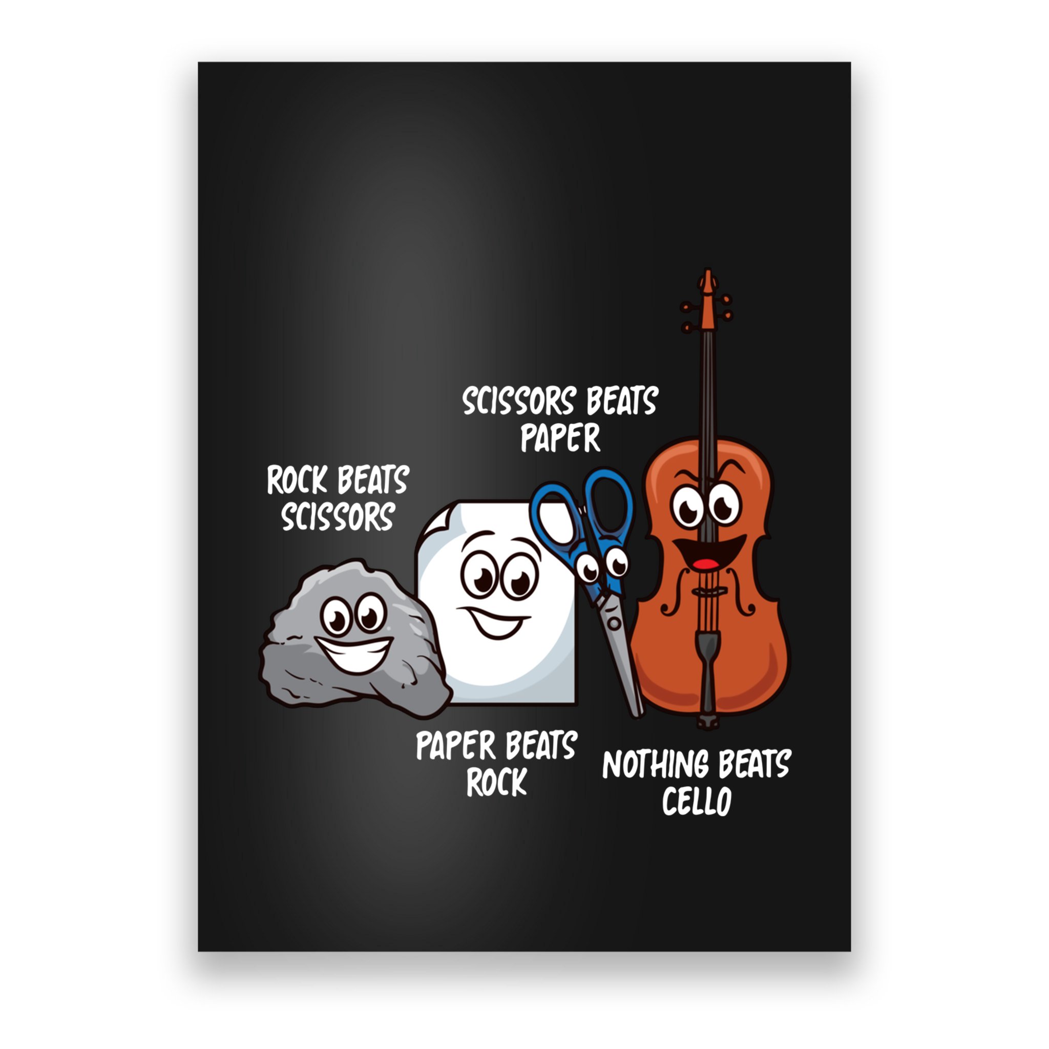 Nothing Beats Cello Rock Paper Scissors Funny For Cellist Poster