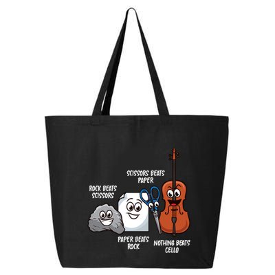 Nothing Beats Cello Rock Paper Scissors Funny For Cellist 25L Jumbo Tote