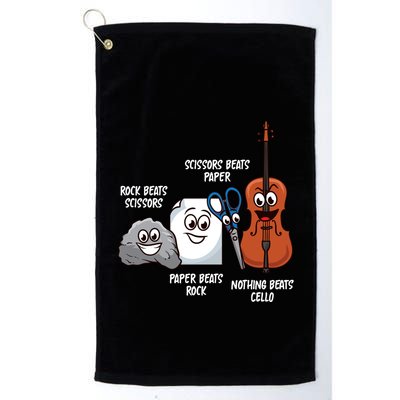 Nothing Beats Cello Rock Paper Scissors Funny For Cellist Golf Towel
