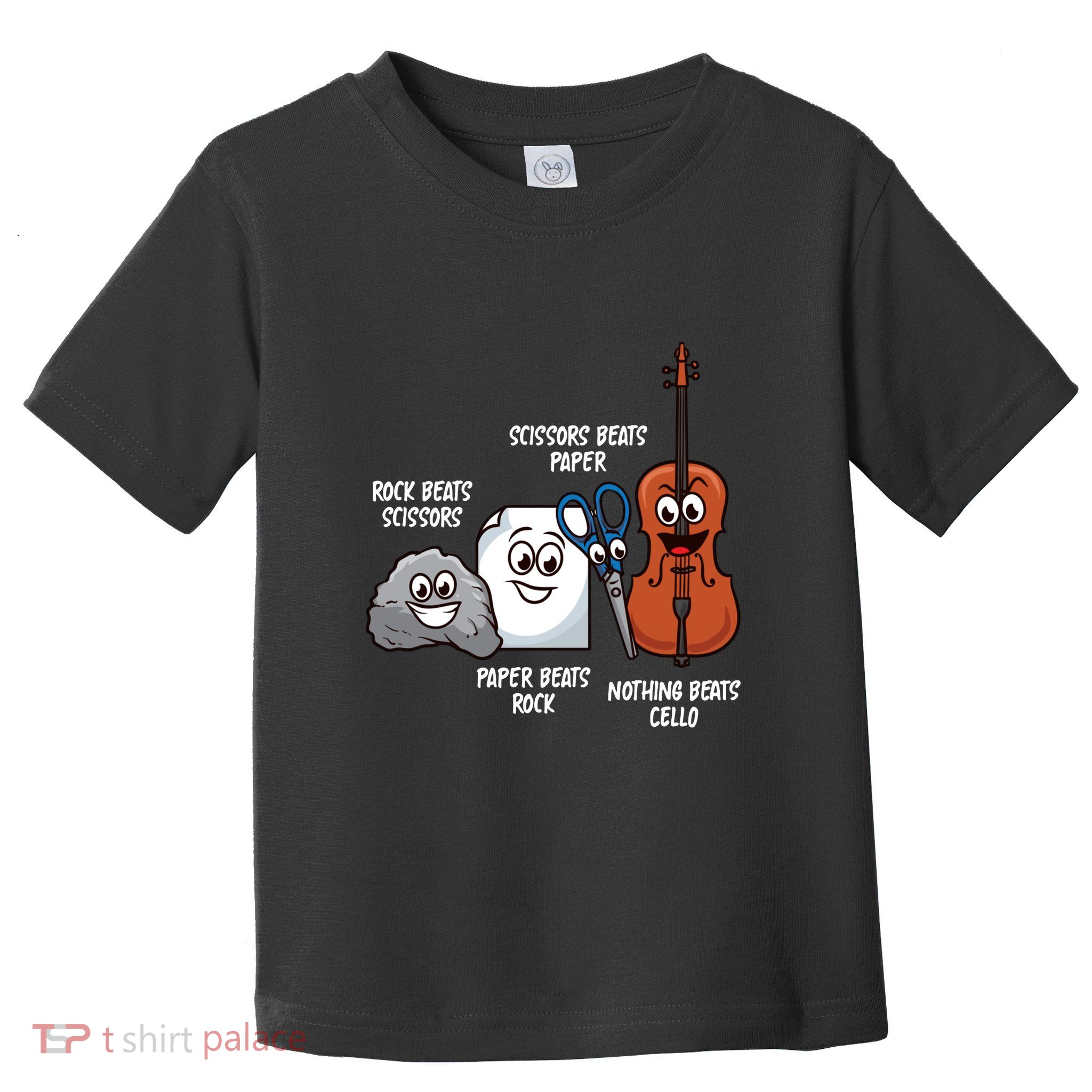 Nothing Beats Cello Rock Paper Scissors Funny For Cellist Toddler T-Shirt