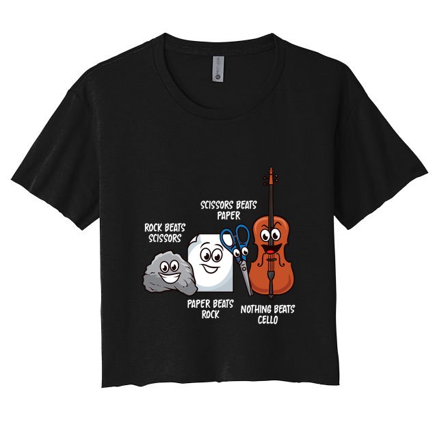 Nothing Beats Cello Rock Paper Scissors Funny For Cellist Crop Top