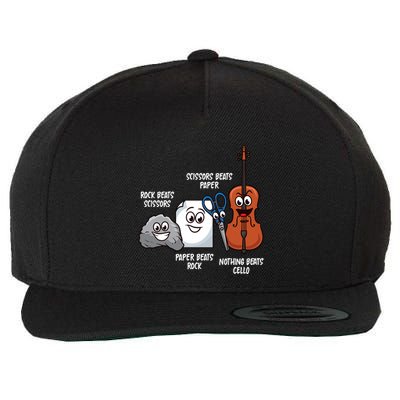 Nothing Beats Cello Rock Paper Scissors Funny For Cellist Wool Snapback Cap