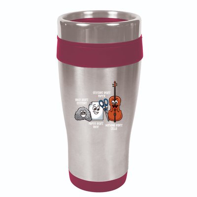 Nothing Beats Cello Rock Paper Scissors Funny For Cellist 16oz Travel Tumbler