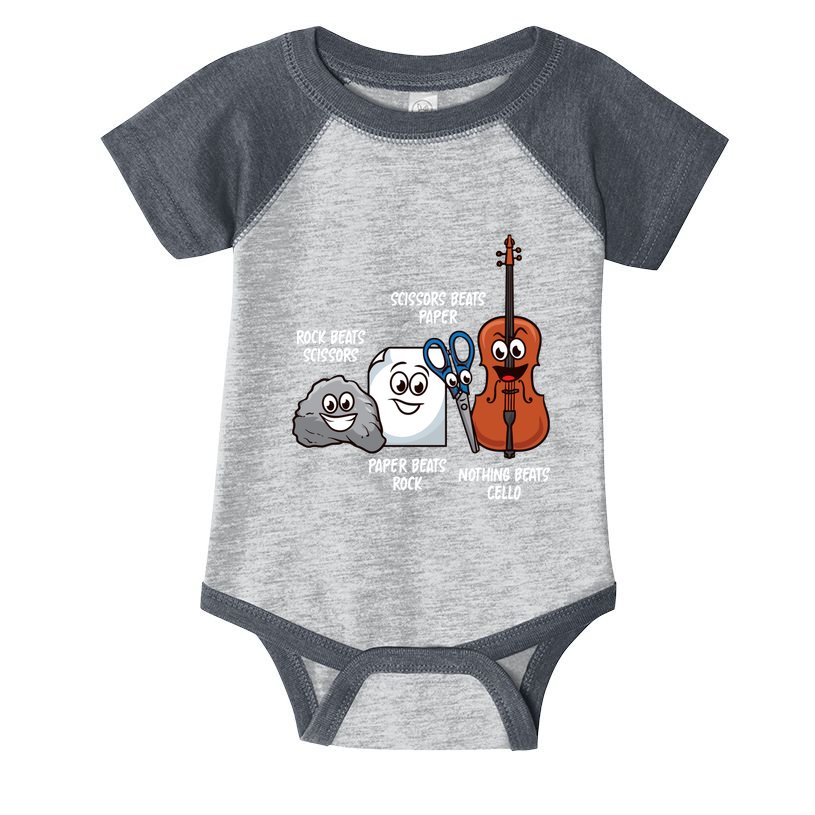 Nothing Beats Cello Rock Paper Scissors Funny For Cellist Infant Baby Jersey Bodysuit