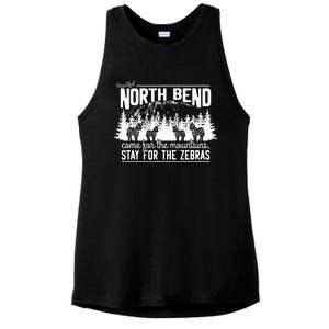 North Bend Come For The Mountains Stay For The Zebras Ladies PosiCharge Tri-Blend Wicking Tank