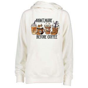 Nightmare Before Coffee Pumpkin Spice Halloween Costume Womens Funnel Neck Pullover Hood