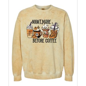 Nightmare Before Coffee Pumpkin Spice Halloween Costume Colorblast Crewneck Sweatshirt