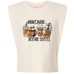 Nightmare Before Coffee Pumpkin Spice Halloween Costume Garment-Dyed Women's Muscle Tee