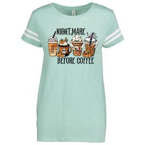 Nightmare Before Coffee Pumpkin Spice Halloween Costume Enza Ladies Jersey Football T-Shirt