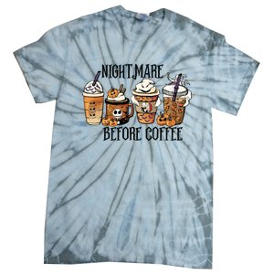 Nightmare Before Coffee Pumpkin Spice Halloween Costume Tie-Dye T-Shirt