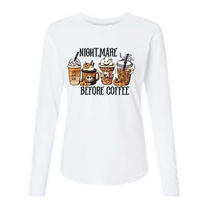 Nightmare Before Coffee Pumpkin Spice Halloween Costume Womens Cotton Relaxed Long Sleeve T-Shirt