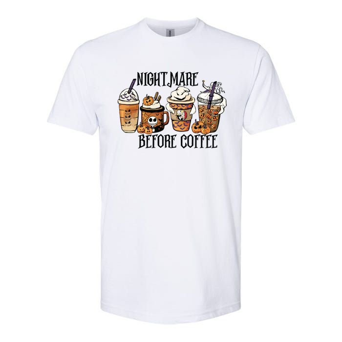 Nightmare Before Coffee Pumpkin Spice Halloween Costume Softstyle CVC T-Shirt