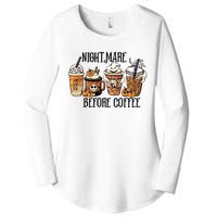 Nightmare Before Coffee Pumpkin Spice Halloween Costume Women's Perfect Tri Tunic Long Sleeve Shirt