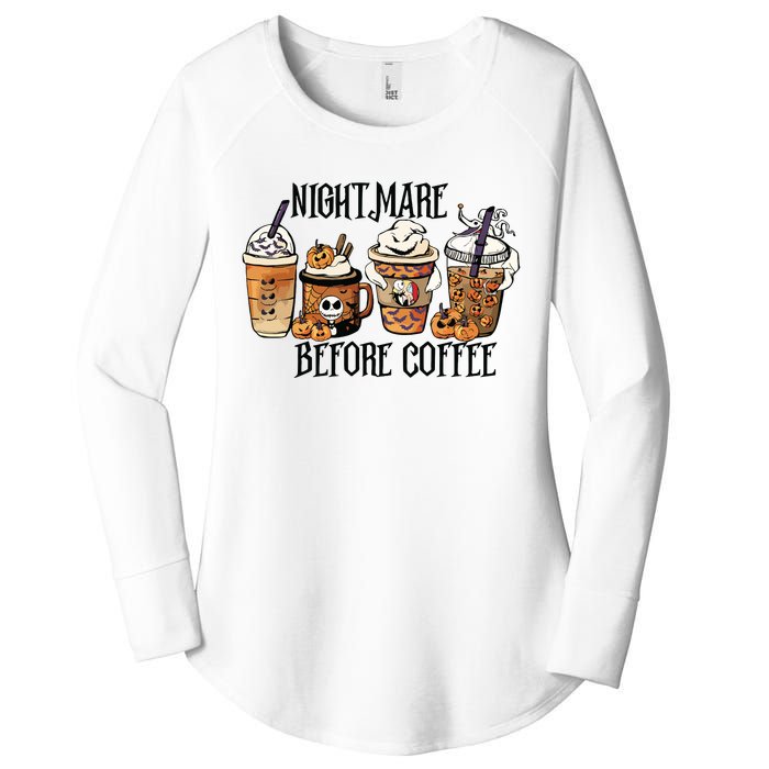 Nightmare Before Coffee Pumpkin Spice Halloween Costume Women's Perfect Tri Tunic Long Sleeve Shirt